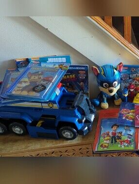 Huge Paw Patrol Blue Chase Plush & Toy Bundle Of 18 Items